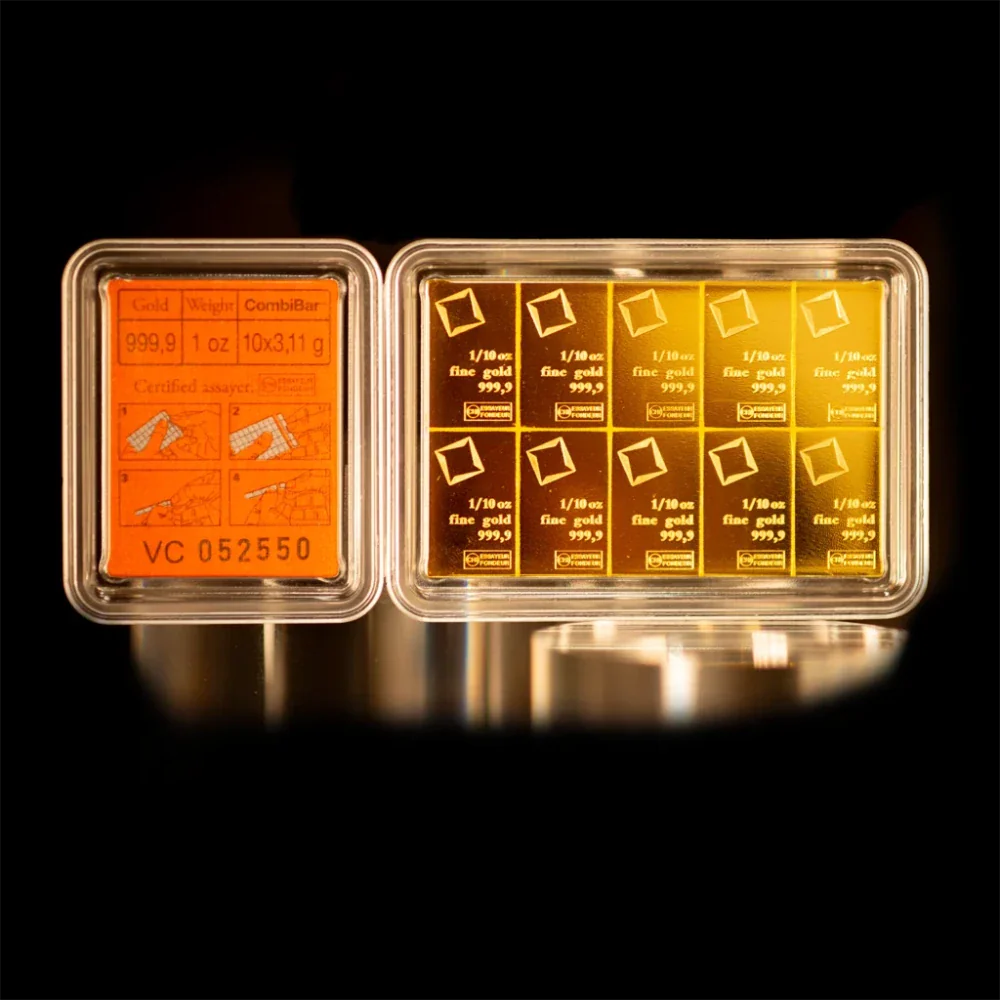 Valcambi 1 oz Gold CombiBar — 10 x 1/10 oz (.9999) - Image 3