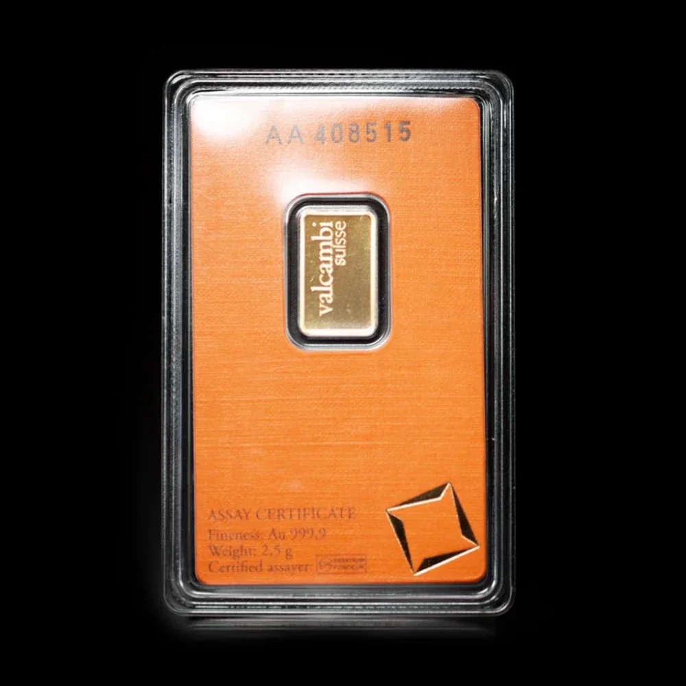 2.5 Gram Valcambi Suisse Gold Bar (.9999) - Image 2